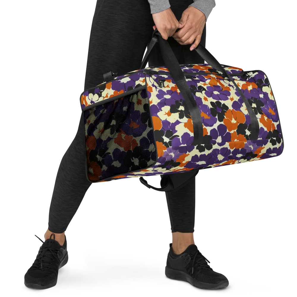 Violet Ember Bloom on Duffle Bag — Right Front