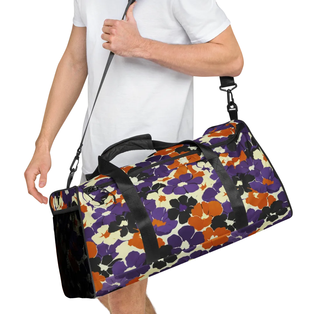 Violet Ember Bloom on Duffle Bag — Right Front
