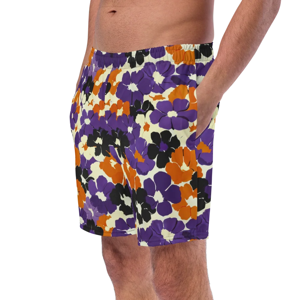 Violet Ember Bloom on Swim Trunks — Left Front