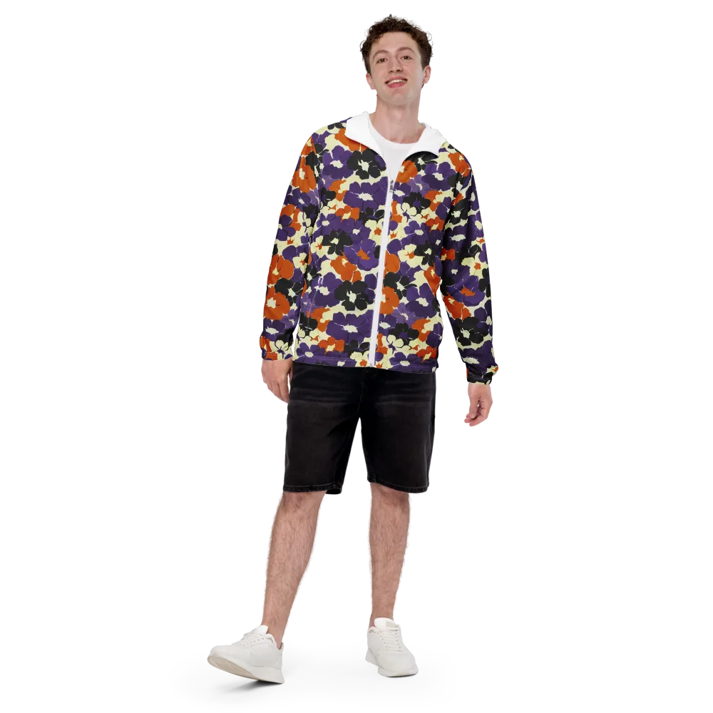 Violet Ember Bloom on Men's Windbreaker — Front