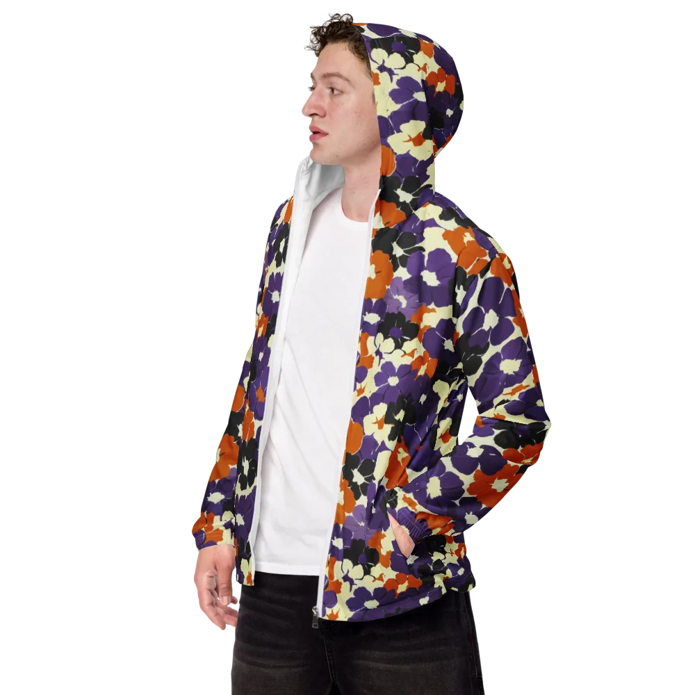 Violet Ember Bloom on Men's Windbreaker — Left Front