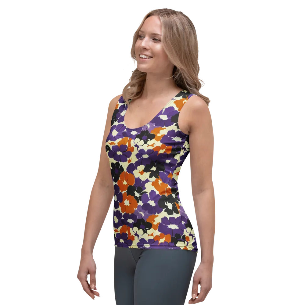 Violet Ember Bloom on Women's Tank Top — Left Front