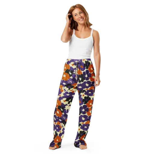 Violet Ember Bloom on a Women's Pajama Pants