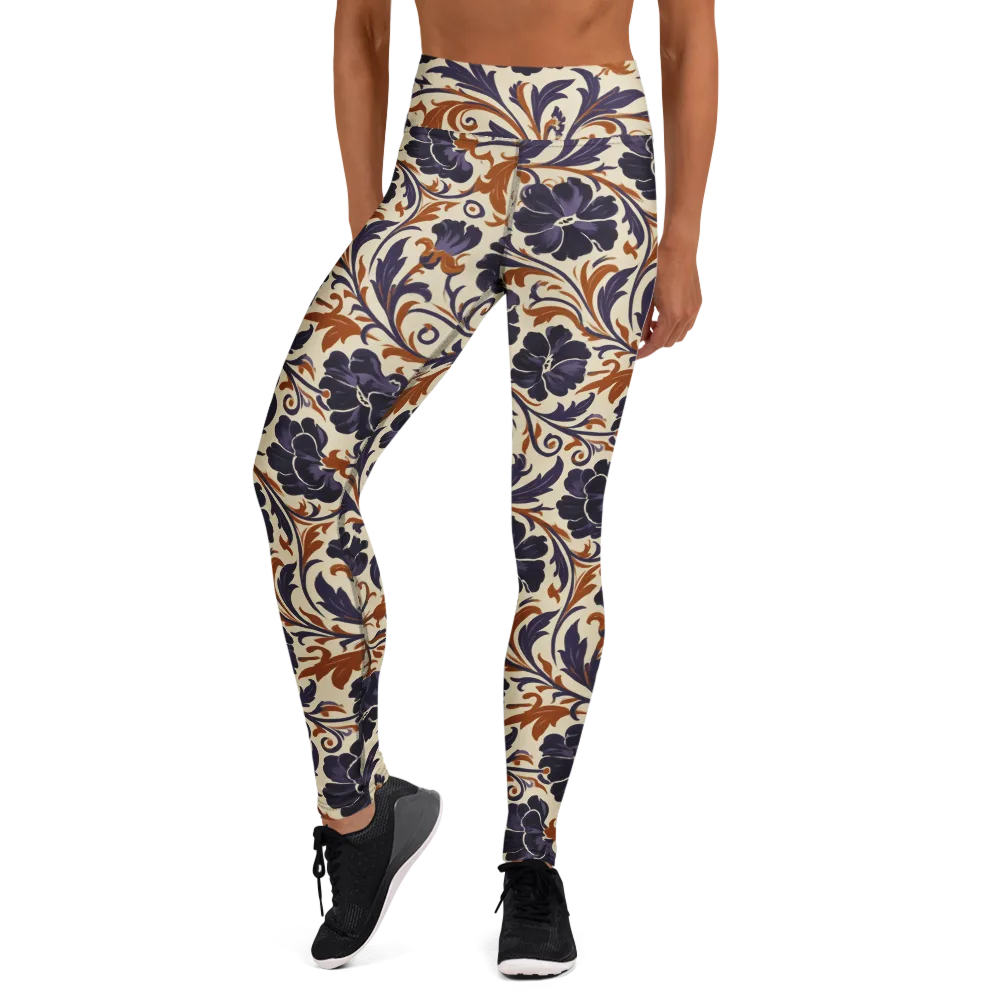 Velvet Scroll on Yoga Leggings — Front