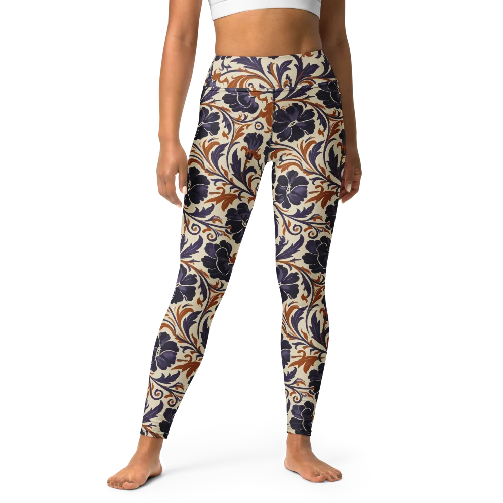 Velvet Scroll on Yoga Leggings — Front