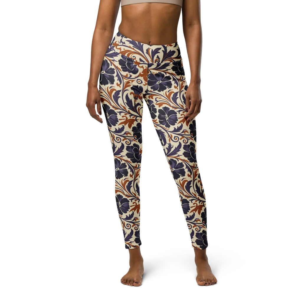 Velvet Scroll on Yoga Leggings — Front