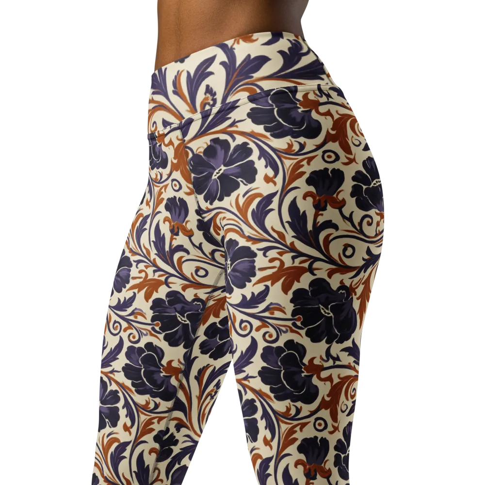 Velvet Scroll on Yoga Leggings — Left Front