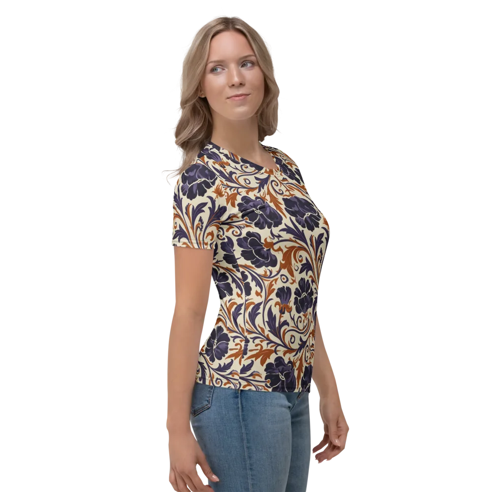 Velvet Scroll on Women's Crew Neck T-Shirt — Right
