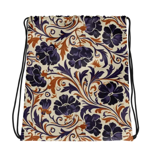 Velvet Scroll on a Drawstring Bag