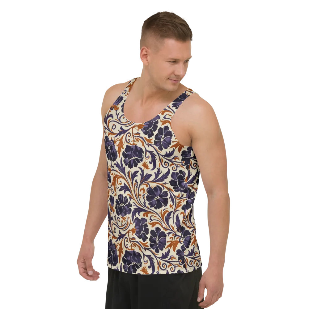 Velvet Scroll on Men's Tank Top — Left Front
