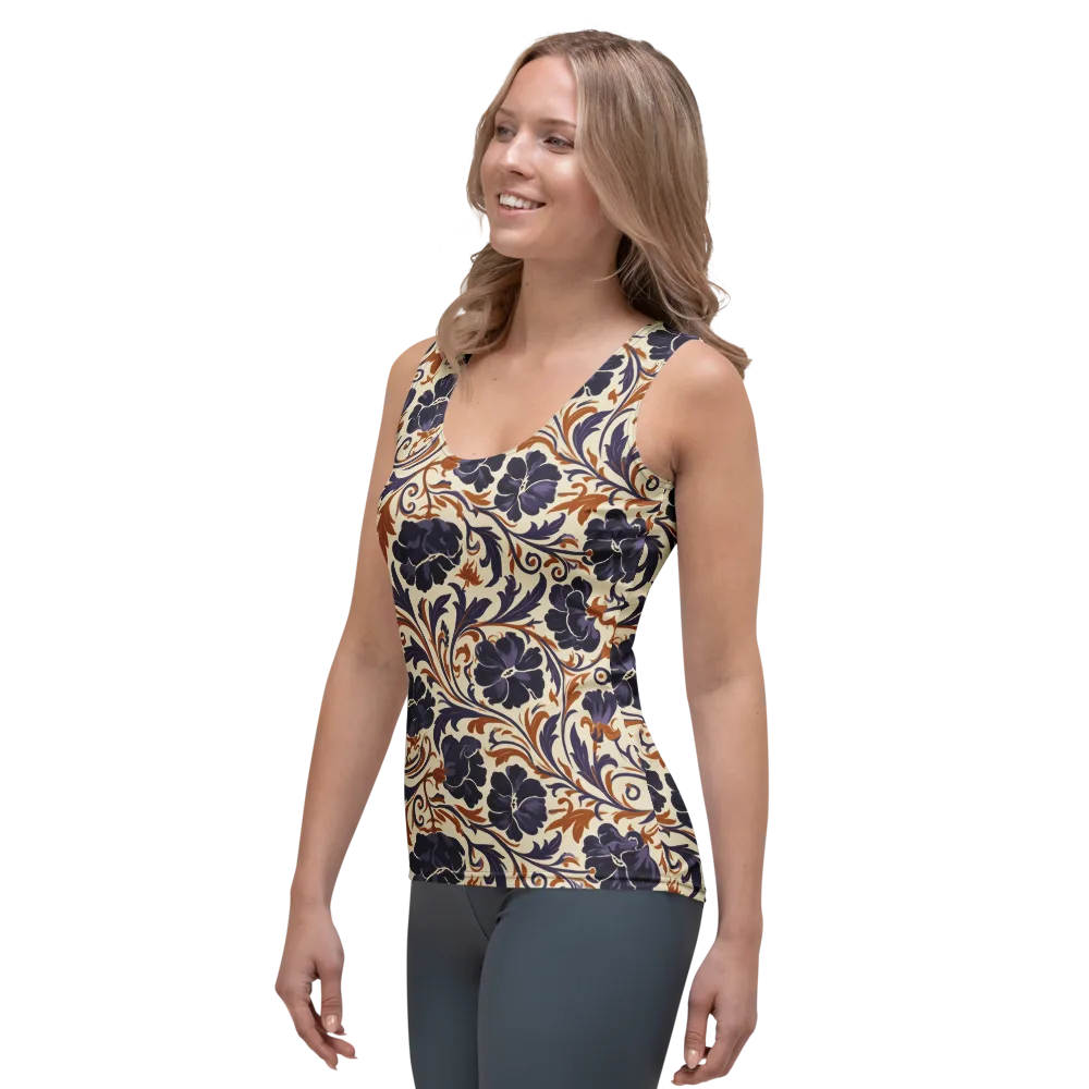 Velvet Scroll on Women's Tank Top — Left Front