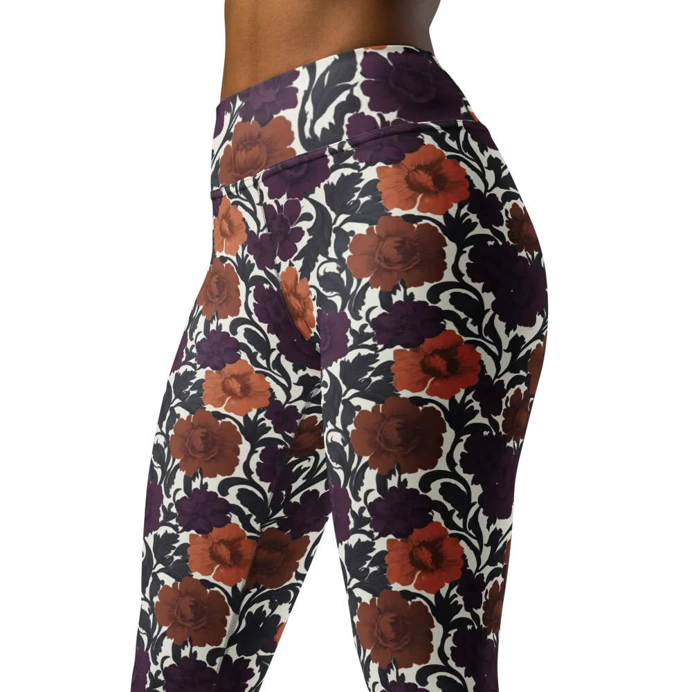 Plum And Persimmon on Yoga Leggings — Left Front
