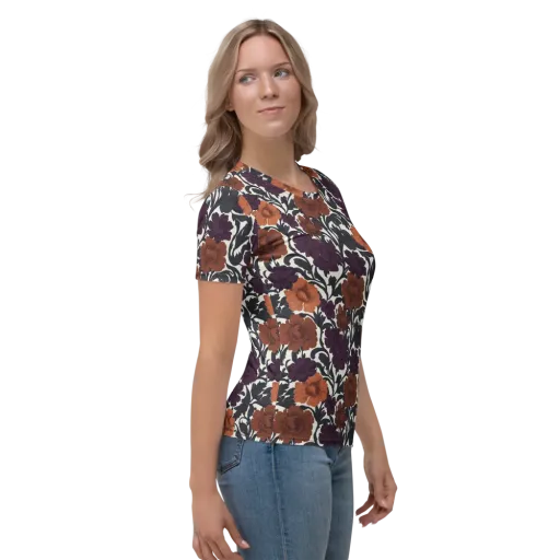 Plum And Persimmon on a Women's Crew Neck T-Shirt
