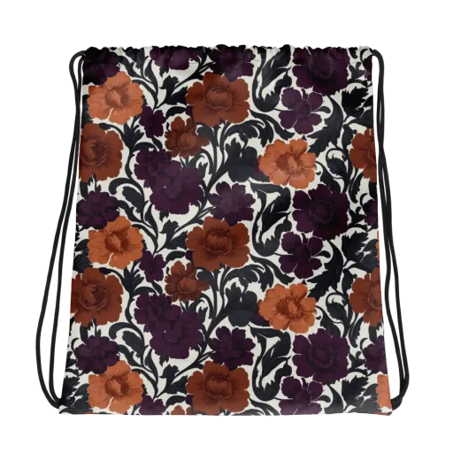 Plum And Persimmon on a Drawstring Bag