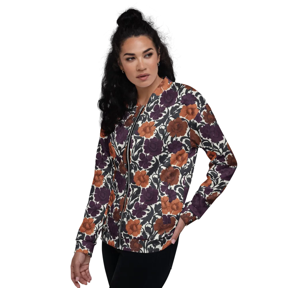 Plum And Persimmon on Bomber Jacket — Left