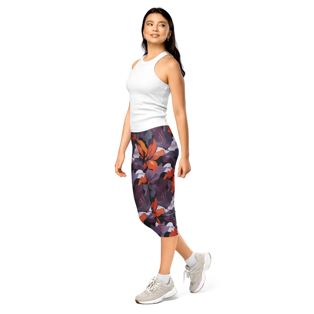 Velvet Flame on Capri Leggings — Left Front