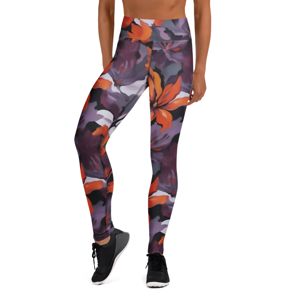 Velvet Flame on Yoga Leggings — Front
