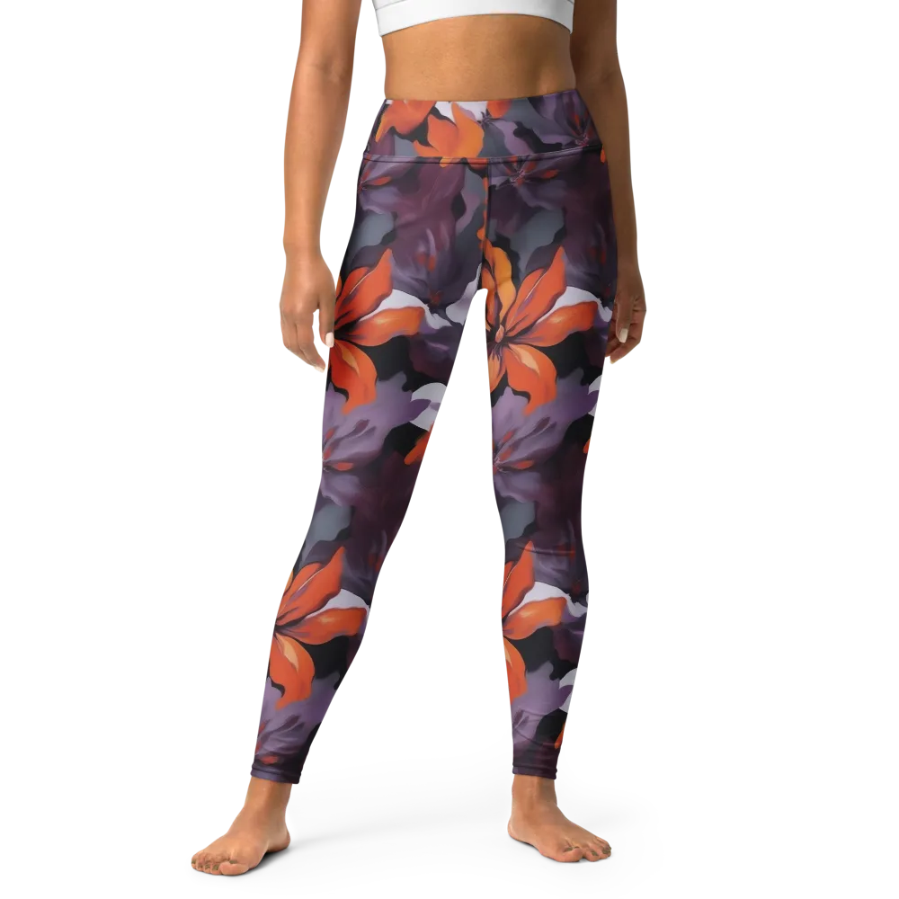 Velvet Flame on Yoga Leggings — Front