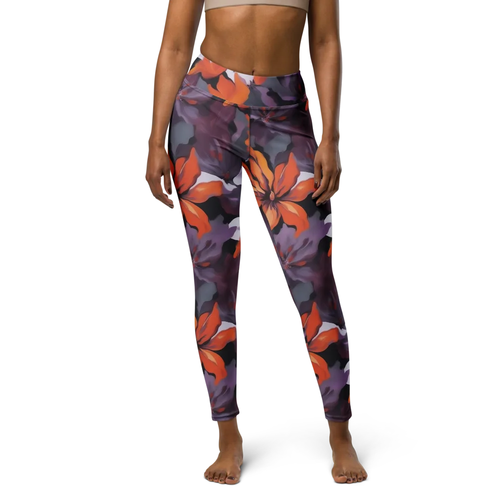 Velvet Flame on Yoga Leggings — Front