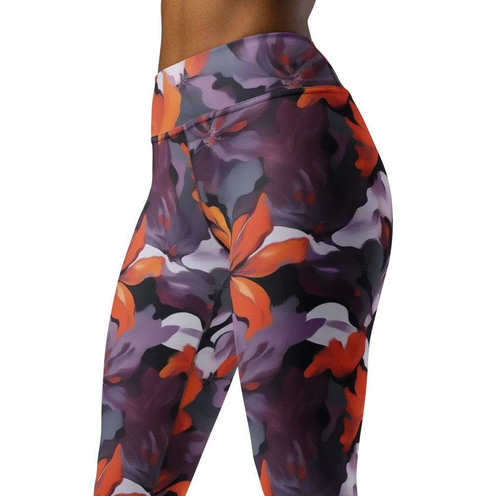 Velvet Flame on Yoga Leggings — Left Front
