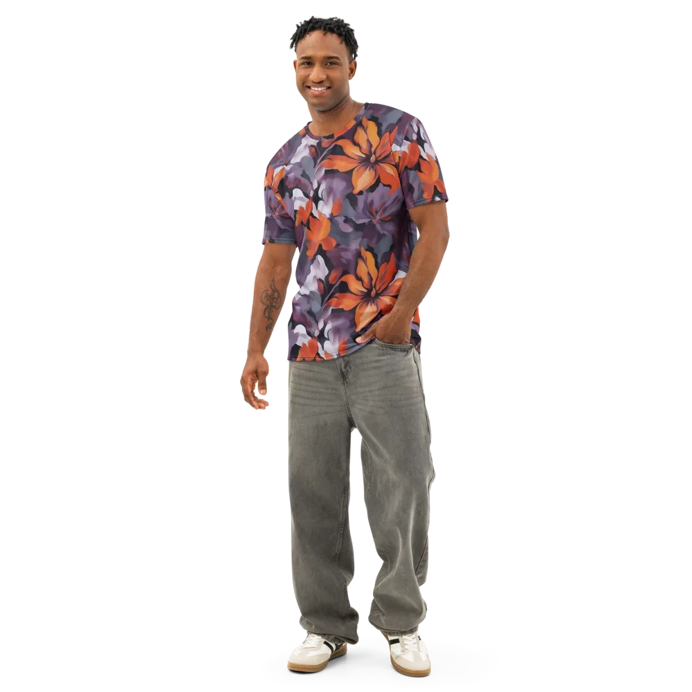 Velvet Flame on Men's Cotton Crew Neck T-Shirt — Front