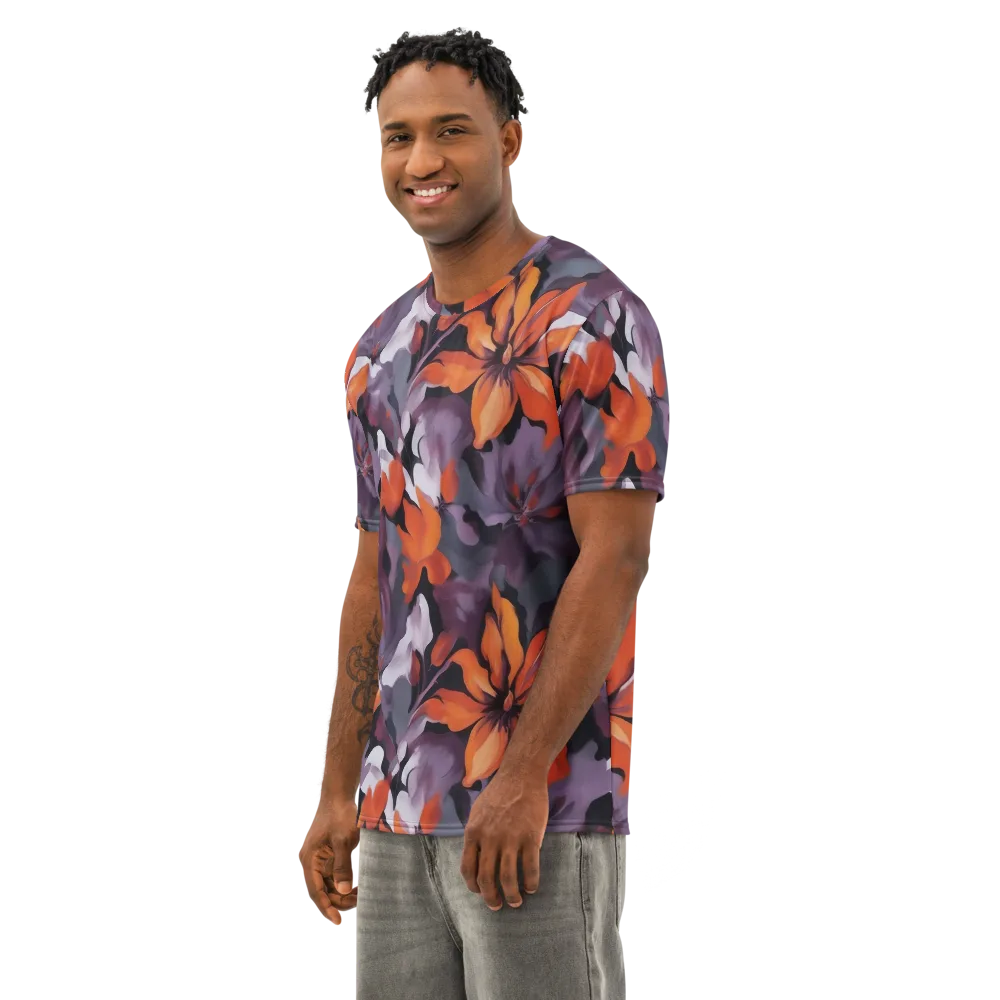 Velvet Flame on Men's Cotton Crew Neck T-Shirt — Left Front