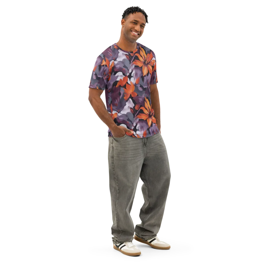 Velvet Flame on Men's Cotton Crew Neck T-Shirt — Right Front