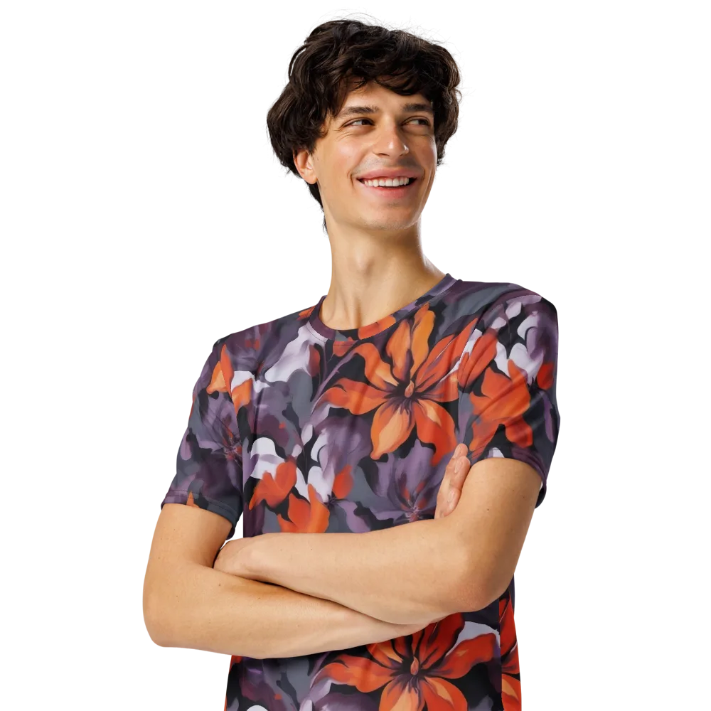 Velvet Flame on Men's Crew Neck T-Shirt — Left Front
