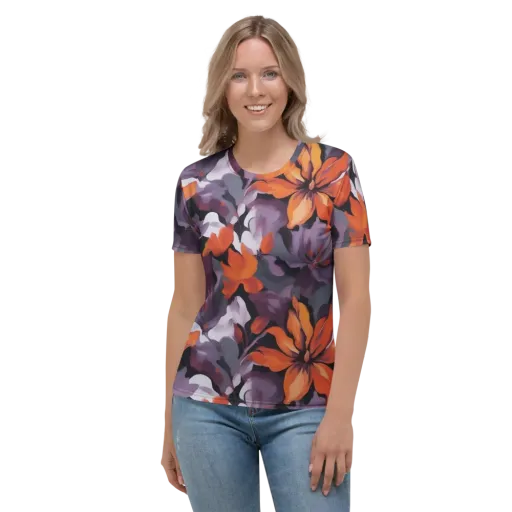 Velvet Flame on a Women's Crew Neck T-Shirt
