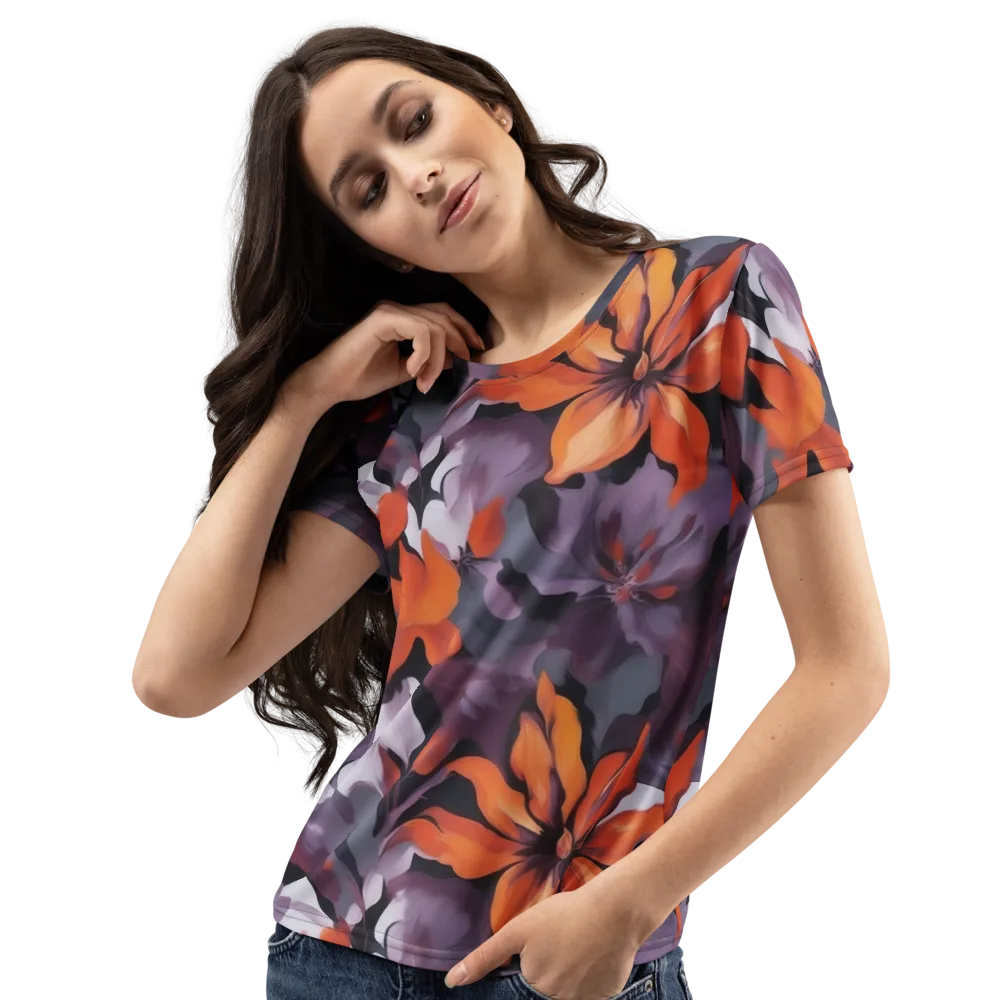 Velvet Flame on Women's Crew Neck T-Shirt — Left Front