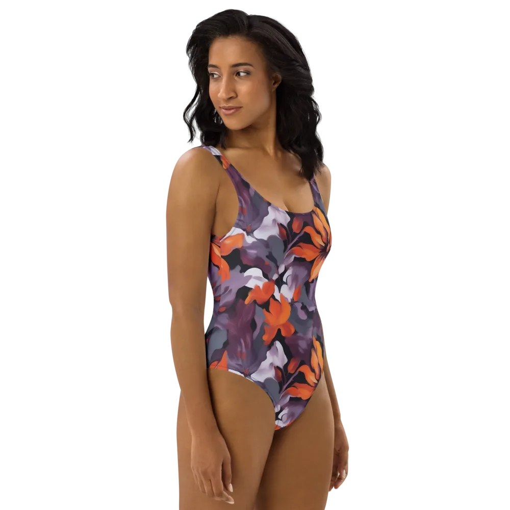 Velvet Flame on One-Piece Swimsuit — Right