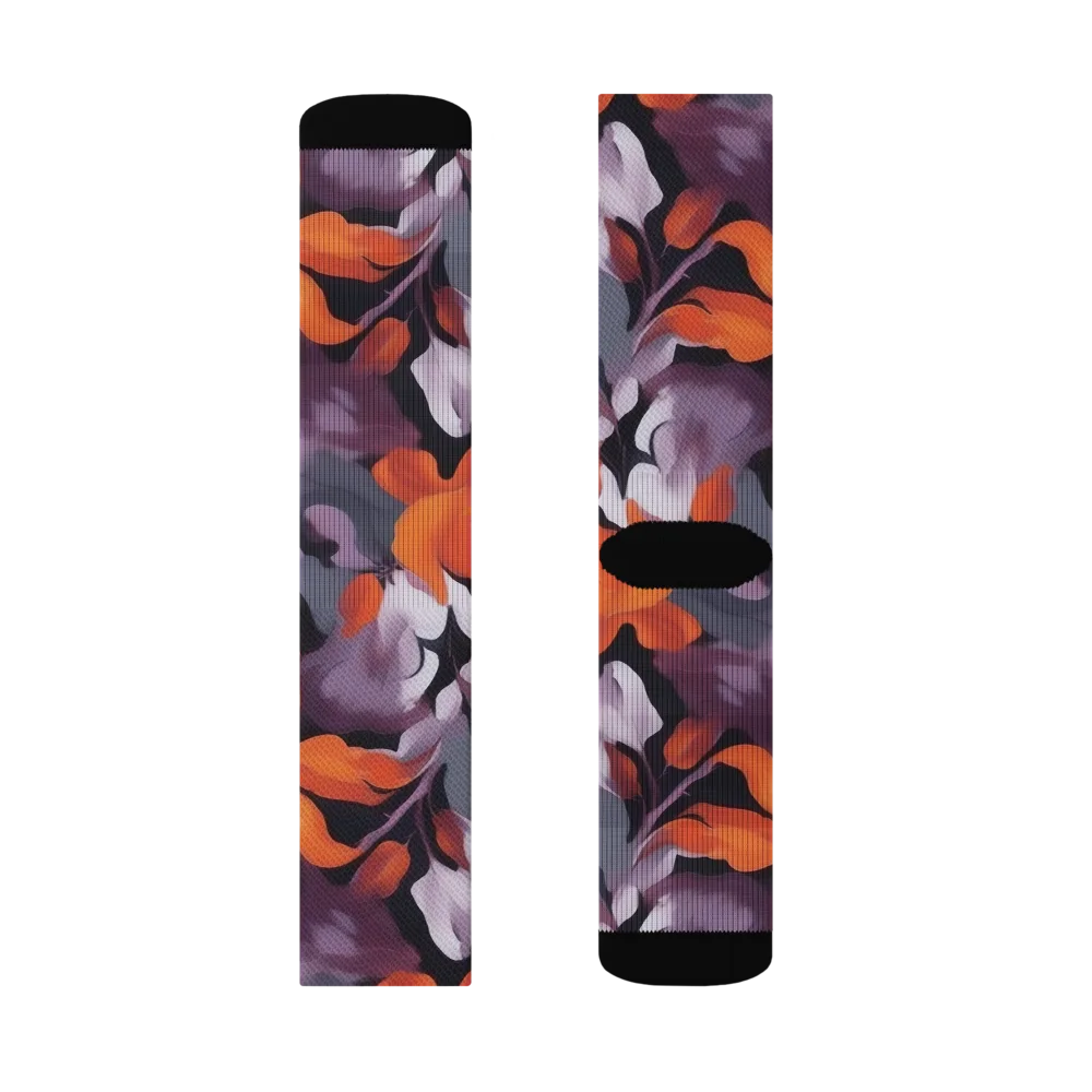 Velvet Flame on Socks — Left Sock