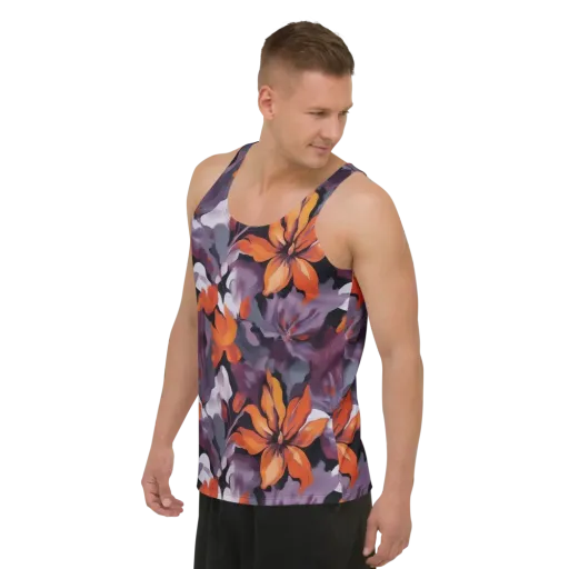 Velvet Flame on a Men's Tank Top
