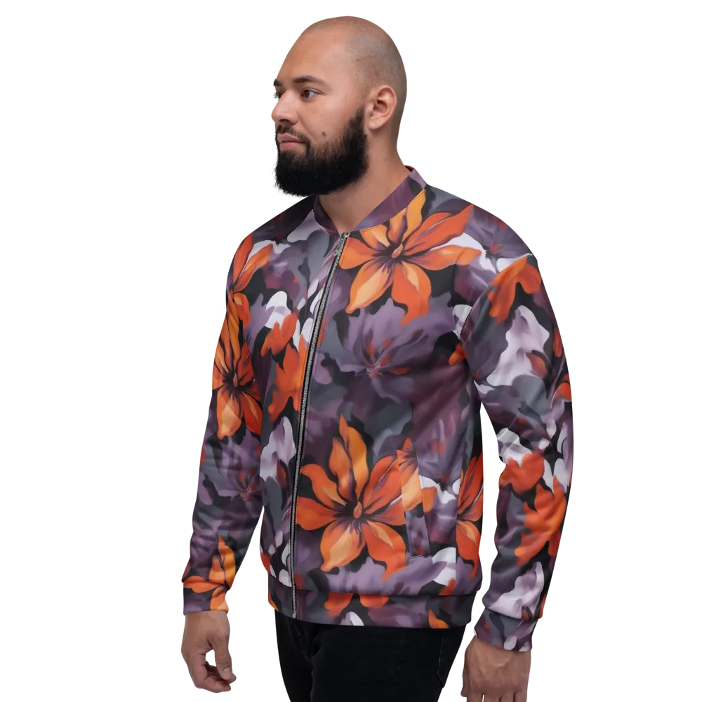 Velvet Flame on Bomber Jacket — Left