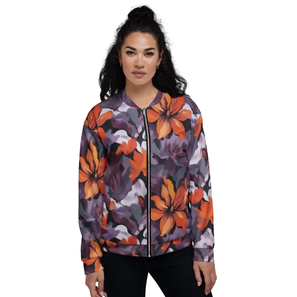 Velvet Flame on Bomber Jacket — Front