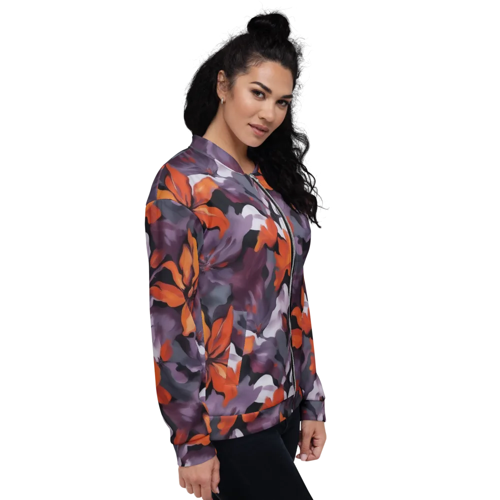 Velvet Flame on Bomber Jacket — Right