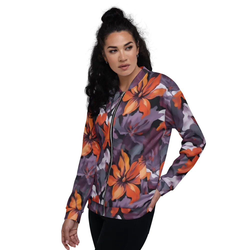 Velvet Flame on Bomber Jacket — Left
