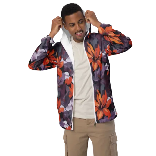 Velvet Flame on a Men's Windbreaker