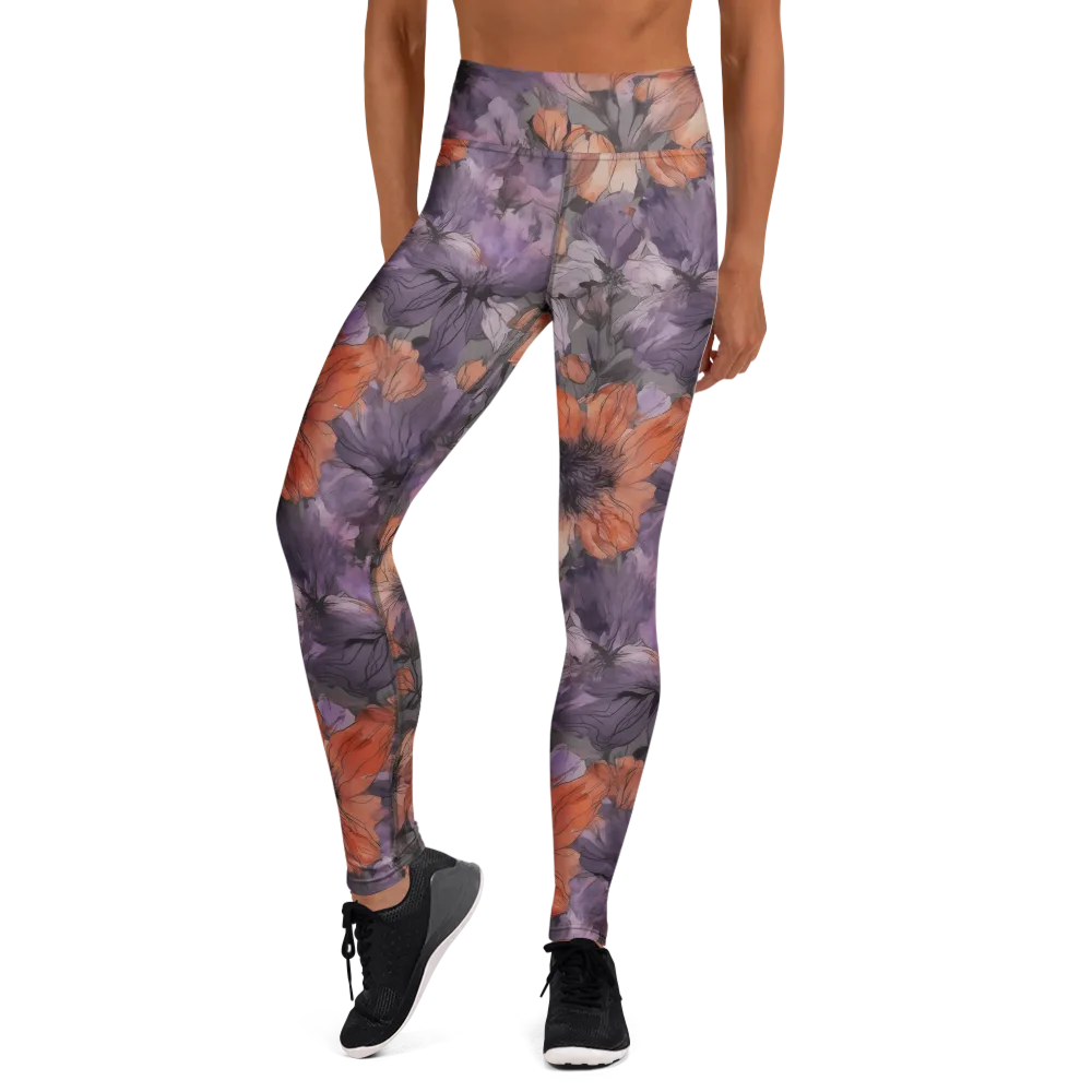 Poppy Dusk on Yoga Leggings — Front