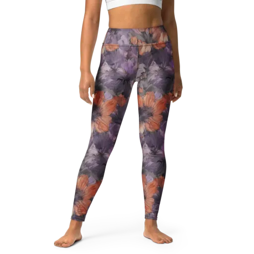 Poppy Dusk on a Yoga Leggings
