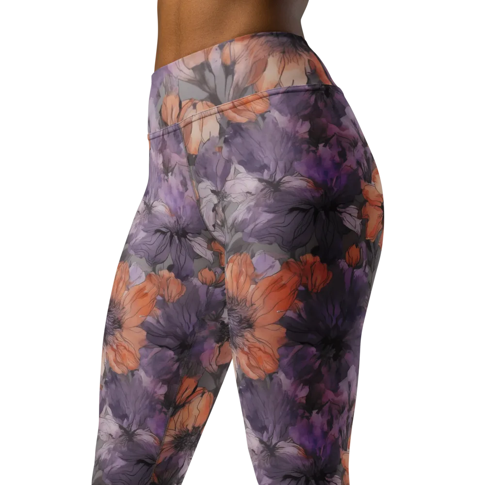 Poppy Dusk on Yoga Leggings — Left Front