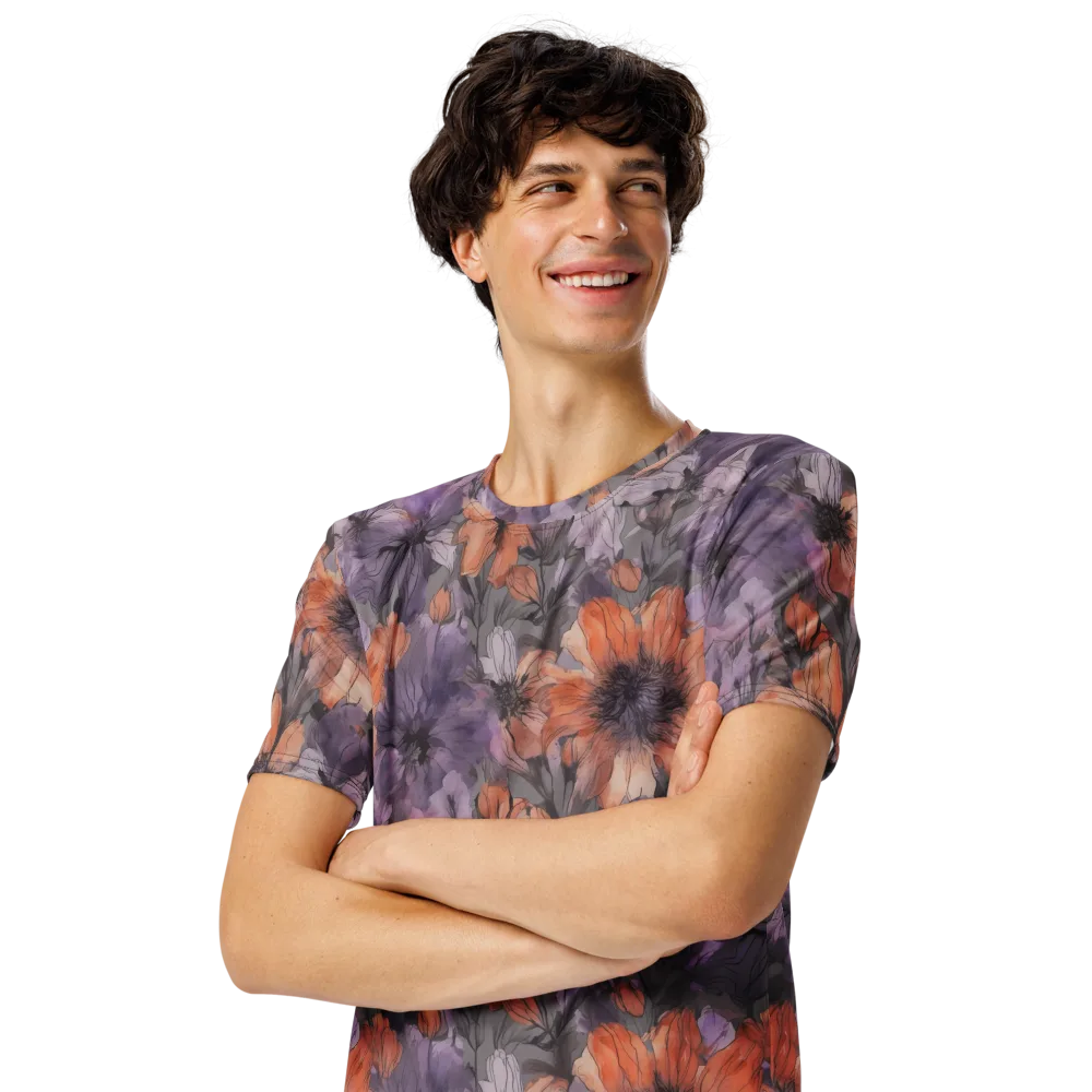 Poppy Dusk on Men's Crew Neck T-Shirt — Left Front