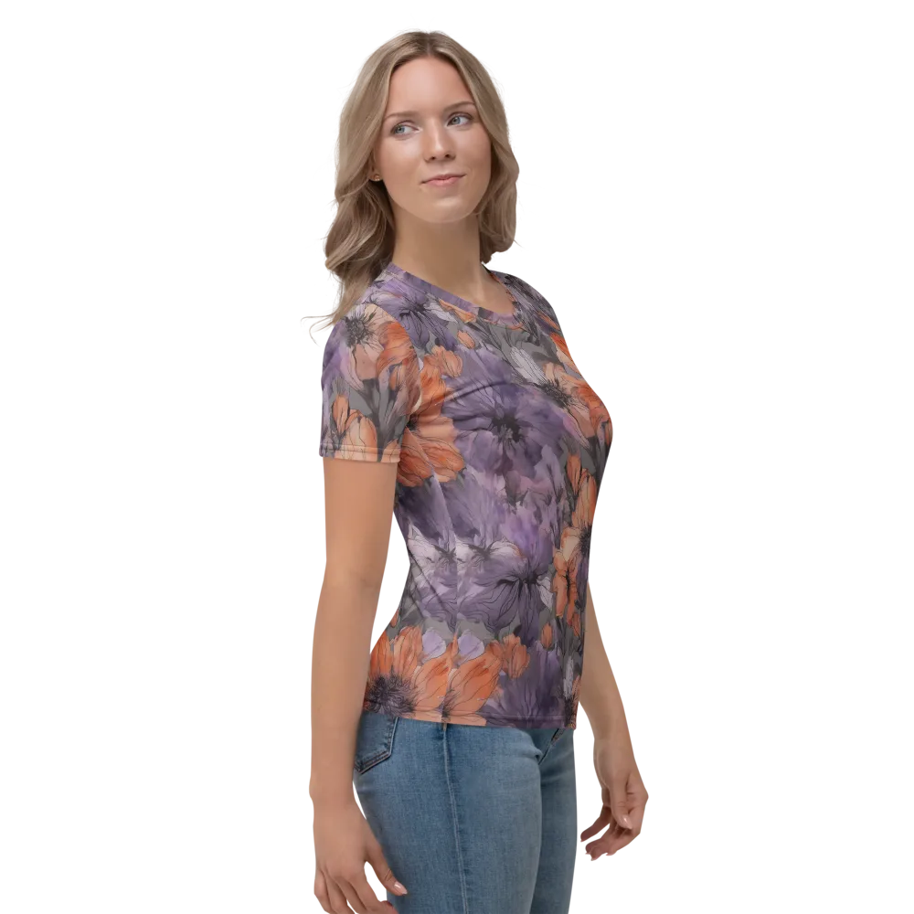 Poppy Dusk on Women's Crew Neck T-Shirt — Right