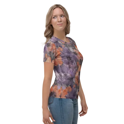 Poppy Dusk on a Women's Crew Neck T-Shirt