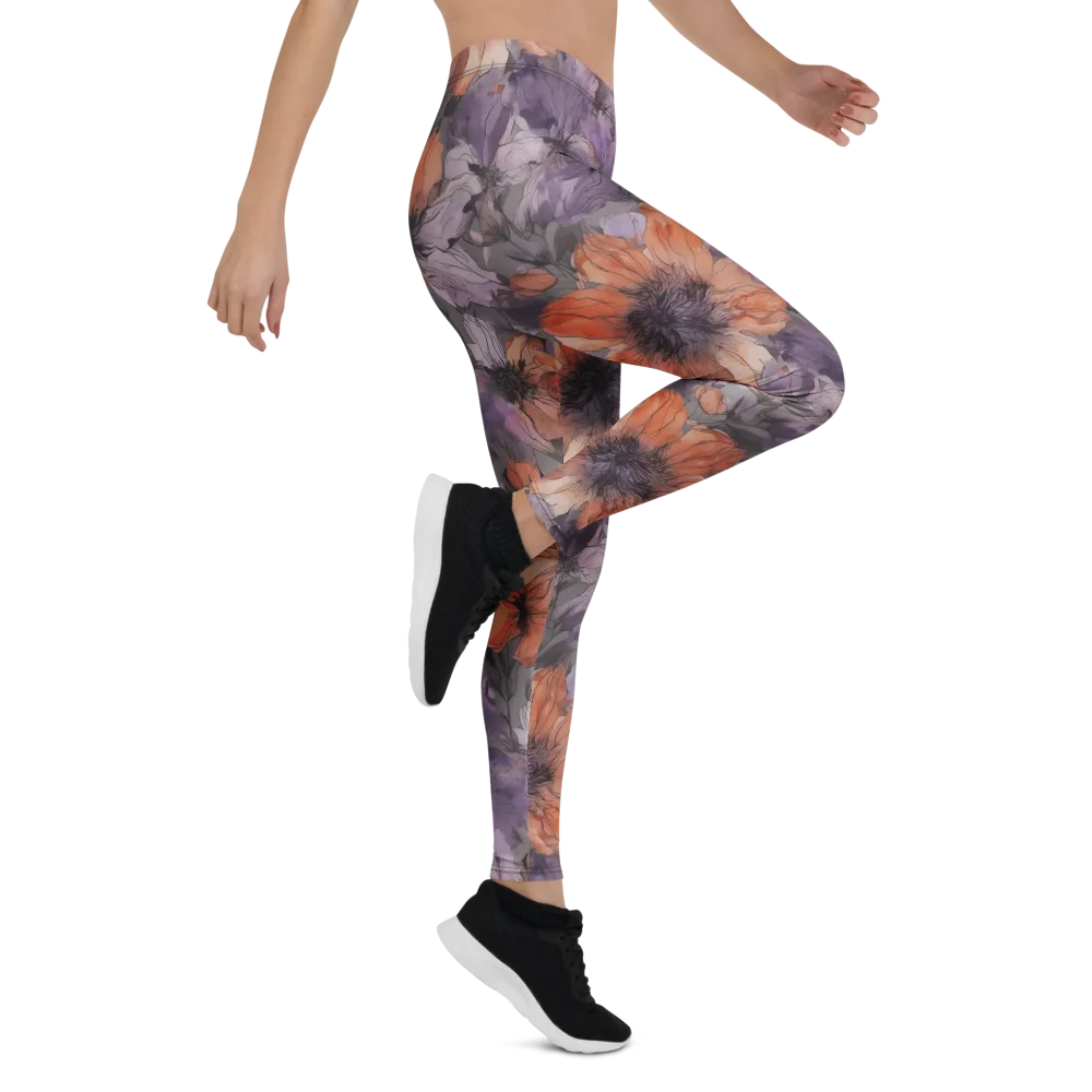 Poppy Dusk on Leggings — Right