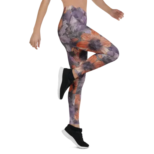 Poppy Dusk on a Leggings