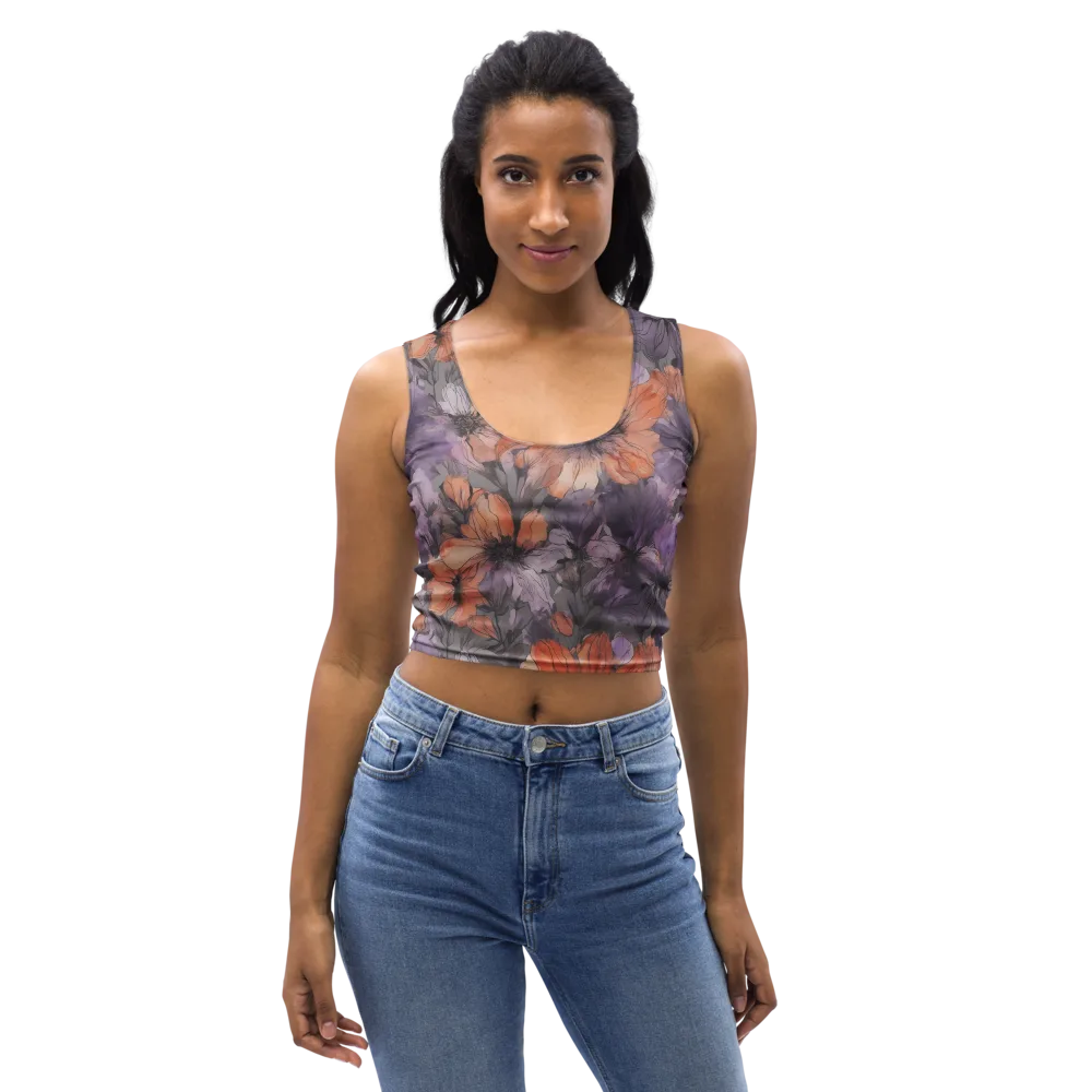 Poppy Dusk on Crop Top — Front