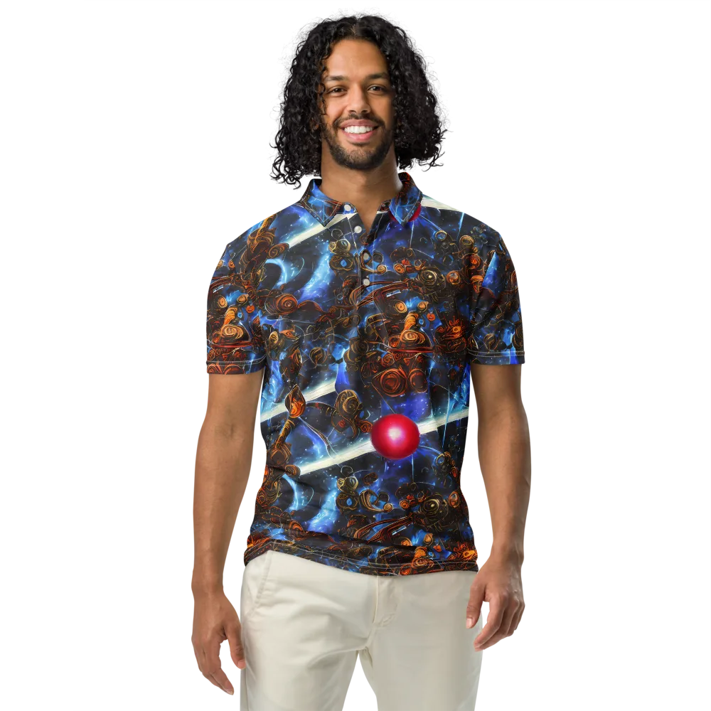 Pimenov's Cosmos on Men's Slim Fit Polo Shirt — Front