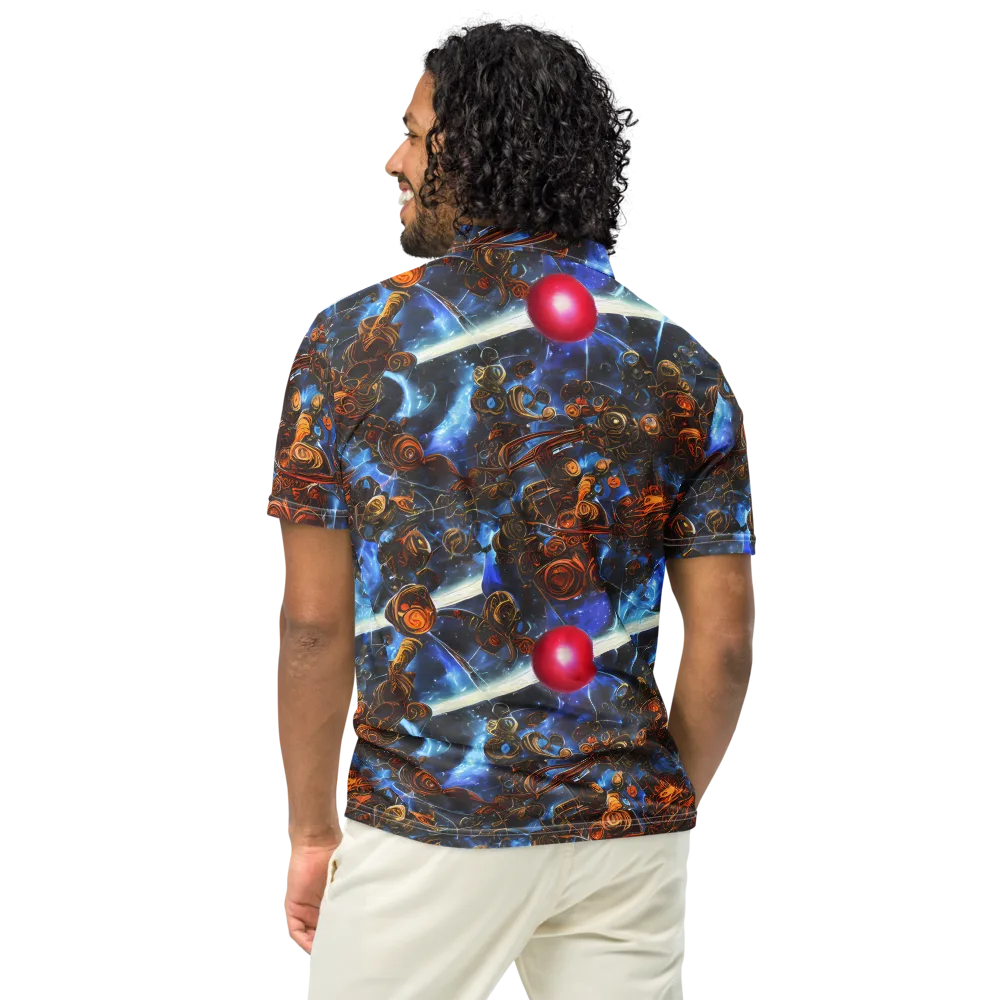 Pimenov's Cosmos on Men's Slim Fit Polo Shirt — Back