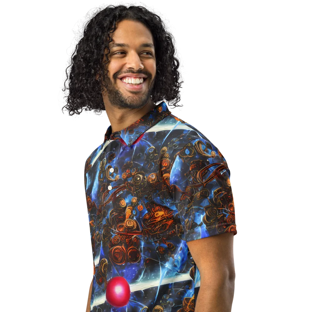 Pimenov's Cosmos on Men's Slim Fit Polo Shirt — Left Front